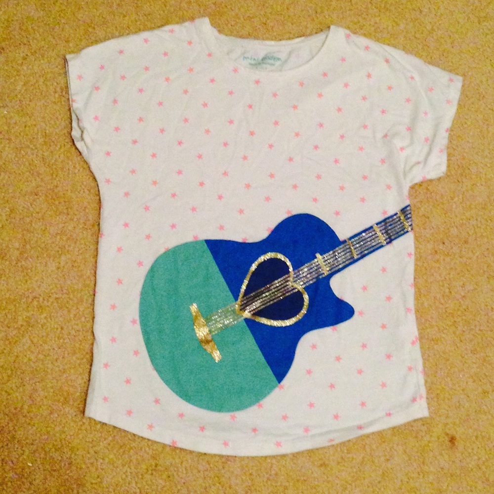 mini Boden sparkly guitar kids t-shirt girl